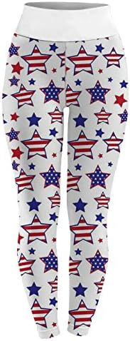 Amerikan Bayrağı Tayt kadın Yüksek Belli ABD Bayrağı Şerit Yıldız İnce kalem pantolon Spor Popo Kaldırma Egzersiz