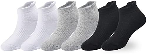 EPEIUS Çocuklar Minderli Çorap Düşük Kesim / No Show Koşu Çorap Kalın Pamuklu Kısa Atletik Çorap Erkek Kız 6 Paket
