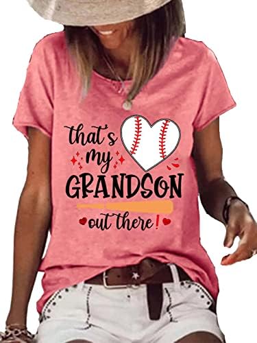 Bu Benim Torunum Orada beyzbol tişörtü Beyzbol Sevgilisi Kalp T-Shirt Komik Tee Tops