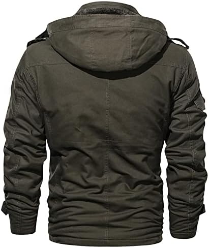 XZHDD Askeri Taktik Ceketler Mens için, Fermuar Polar Astarlı kapüşonlu ceket Açık Rüzgar Geçirmez yürüyüş ceketi