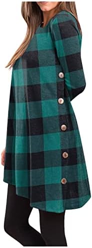 NOKMOPO Maxi Elbise Kadınlar için Artı Boyutu Moda Omen Rahat Çizgili Düğme T-Shirt Uzun Kollu Elbise Parti Elbise