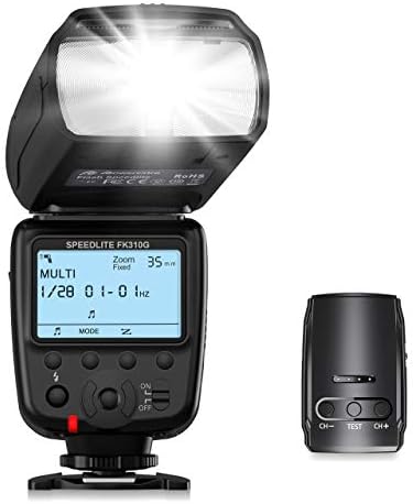 Powerextra LCD Ekran Flaş Speedlite, CA Nikon Pentax Panasonic Olympus ve Sony DSLR Kamera için 2.4 G Kablosuz Flaş