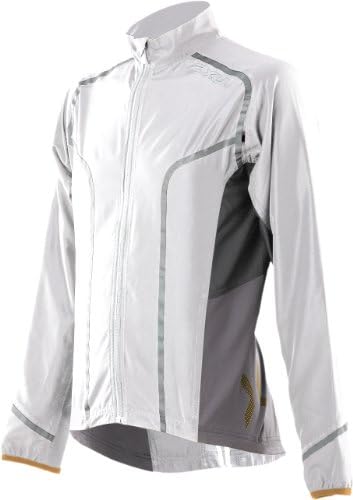 2XU Erkek Aktif 360 Koşu Ceketi, Beyaz / Alev Turuncu, Büyük