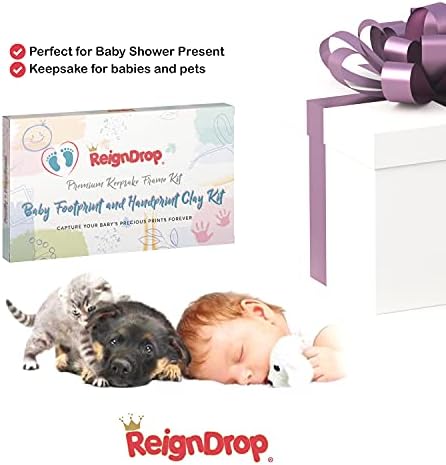 ReignDrop Hatıra Çerçevesi Kil Kiti-Yeni Doğan Bebek El İzi Kiti - Komple Bebek El ve Ayak İzi Kiti-Özelleştirilebilir
