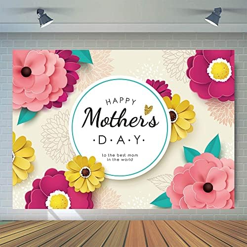 WOLADA 7x5FT Anneler Günü Zemin Anneler Günü Süslemeleri Mutlu Anneler Günü Zemin anneler Günü Dekoratif Arka Plan