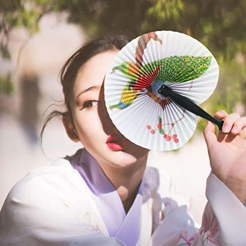 FAVOMOTO Ev Dekor Çin Oryantal el Fan Vintage Çiçek Katlanır Kağıt Hayranları ile Plastik Çerçeve Dekoratif Katlanır