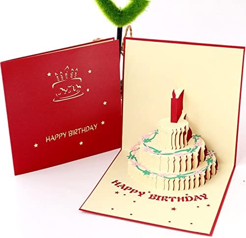 3D Doğum Günü kartları, Doğum Günü Pastası Mutlu Doğum günü kartı Kartpostallar Pop Up tebrik kartları Lazer kesim