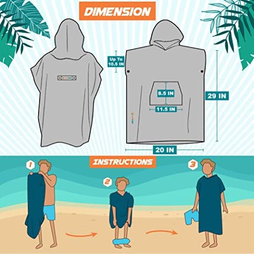 GÜNEŞ KÜPÜ Değişen Çocuklar Elbise Sörf Panço / Hızlı Kuru Mikrofiber Plaj Yüzmek Değişen Havlu Hood ile Çocuk Erkek