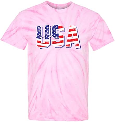 ABD-Retro Amerikan Bayrağı Yıldız ve Çizgili erkek tişört