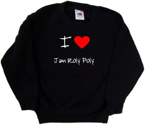 Kalp Reçelini Seviyorum Roly Poly Siyah Çocuk Sweatshirt