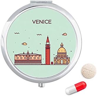 Venedik İtalya Düz Landmark Desen Hap Durumda Cep tıbbi saklama kutusu Konteyner Dağıtıcı