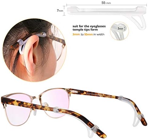 SMARTTOP Gözlük Kulak Yastığı-Kaymaz Gözlük Kulak Sapları Kol-Silikon Yumuşak Gözlük Kulak Kancası Tutucu Erkekler