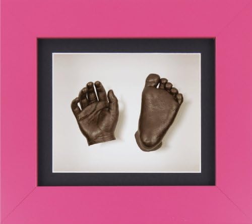 BabyRice Yeni Bebek Döküm Kiti ile 6x5 Pembe 3D kutu ekran Çerçevesi / Siyah Montaj / Beyaz Destek / Bronz boya