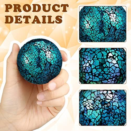 6 Parça 3 Boyutu Dekoratif Cam Topları Dekoratif Küreler Mozaik Küre Centerpiece Topları Masa Dekor için Kaseler Vazo
