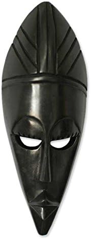 NOVİCA Dekoratif Ganalı Sese Ahşap Maske, Siyah, Sağduyu'