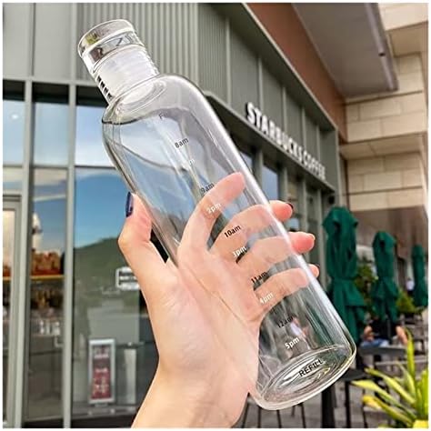 TİMLUX Şeffaf Zaman Ölçeği İle Su Şişesi Yaratıcı Büyük Kapasiteli Sızdırmaz Damla Dayanıklı Plastik içecek Bardağı