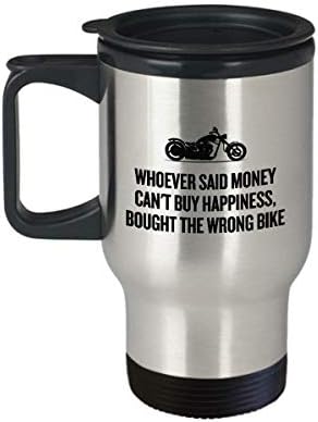 Komik Motorcu Hediyesi-Motosiklet Sürücüsü Seyahat Kupası-Helikopter Sürücüsü Hediyesi-Para Mutluluğu Satın Alamaz