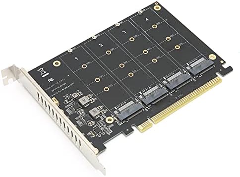 M. 2 NVME SSD PCIe 4.0 Adaptör Kartı, 4 Port M. 2 NVMe PCIE x16 Genişletme Kartı M Anahtar NVMe SSD, 4x32gbps Tam