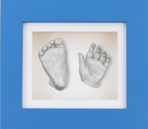 BabyRice Yeni Bebek Döküm Kiti ile 6x5 Mavi 3D kutu ekran Çerçevesi / Beyaz Montaj / Beyaz Destek / Gümüş boya