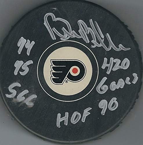 İMZALI BİLL BARBER Philadelphia Flyers Diski-İmzalı NHL Diskleri