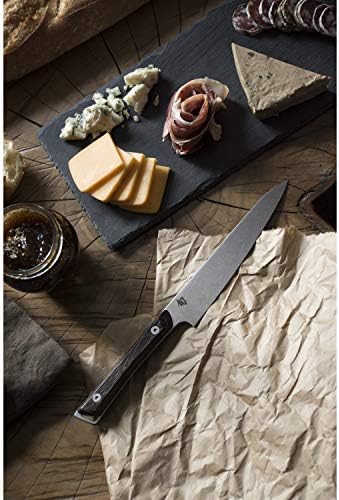 Shun Çatal Bıçak Takımı Kanso Maket Bıçağı 6, Dar, Düz Bıçaklı Mutfak Bıçağı Hassas Kesimler için Mükemmel, Sandviç