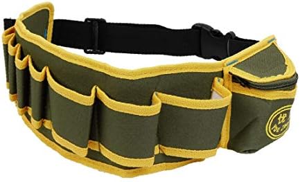 X-DREE Army Green Yellow Release Nylon Adjustable Strap Tool Belt Bag(Bolsa de cinturón de herramientas de correa