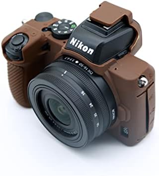 BolinUS Z50 Durumda, Fullbody Ultra-ince Hafif Kauçuk Yumuşak Silikon Konut Case Çanta Kapak için Nikon Z50 (Kahve)