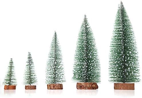 KESYOO Cadılar Bayramı Dekor Mini Noel Ağaçları Buzlu Noel Çam Ağacı Şişe Fırçası Ahşap Tabanlı Sahte Ağaçlar Noel