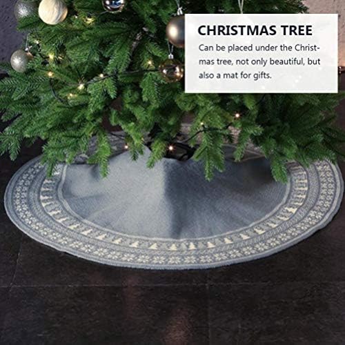 NUOBESTY Zemin Dekor 1 Pc Noel Ağacı Etek 122 cm Gri Örme Ağacı Taban Kapak Peluş Noel Önlük Halı için Noel Parti