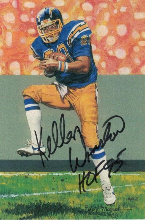 Kellen Winslow İmzalı San Diego Chargers Kale Çizgisi Sanat Kartı HOF Siyah 13876-NFL İmzalı Futbol Kartları