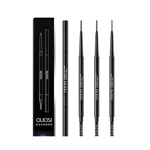 DuoYo 1.5 MM İnce kaş kalemi kolay Renk Su Geçirmez Uzun ömürlü Doğal Kaş Belirleyici Kalem Kadınlar için-Gri