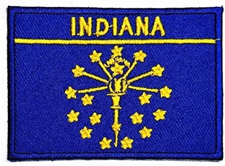 Kağıt mendil 1. 7X2.6 İNÇ. Indiana Bayrağı Yama Bayrağı Amblemi Kostüm Üniforma Askeri Taktik İşlemeli Aplike Yamalar