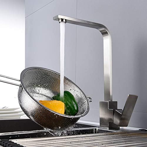 VARSAYILAN Musluk paslanmaz çelik mutfak musluğu 360 Derece Rotasyon Sprey musluk bataryası Banyo Havzası evye su