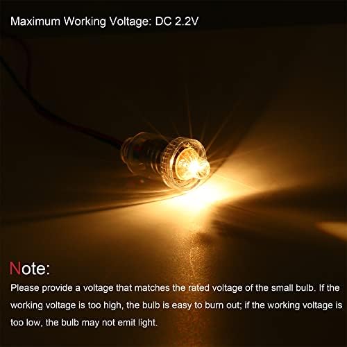 MECCANİXİTY E10 vida tabanı minyatür ampuller DC 2.2 V sıcak sarı ışık Mini lambalar Torch far saklama kutusu, 1 Takım