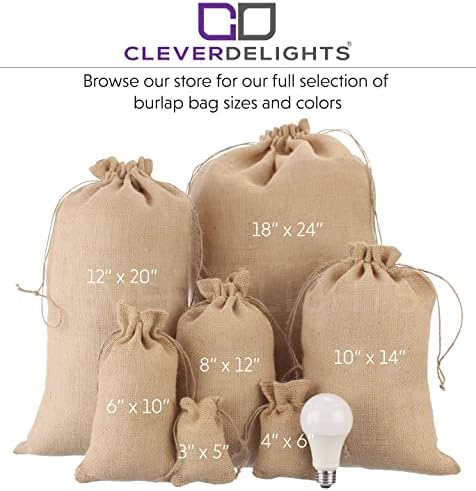CleverDelights 18 x 24 İpli Çuval Bezi Çantaları-2'li Paket