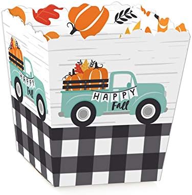 Mutluluğun Büyük Noktası Mutlu Sonbahar Kamyonu-Parti Mini İyilik Kutuları-Hasat Balkabağı Partisi İkram Şeker Kutuları-12'li