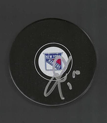 Todd Harvey, New York Rangers Diskini İmzaladı-İmzalı NHL Diskleri