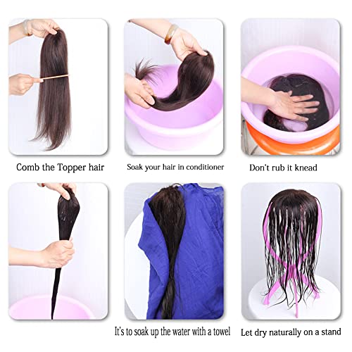 Komorebı Saç Toppers için kadın peruk MONO PU Taban klipsli postiş Remy Postiş 3 Klipler 10 İnç Ağartıcı Sarışın (8